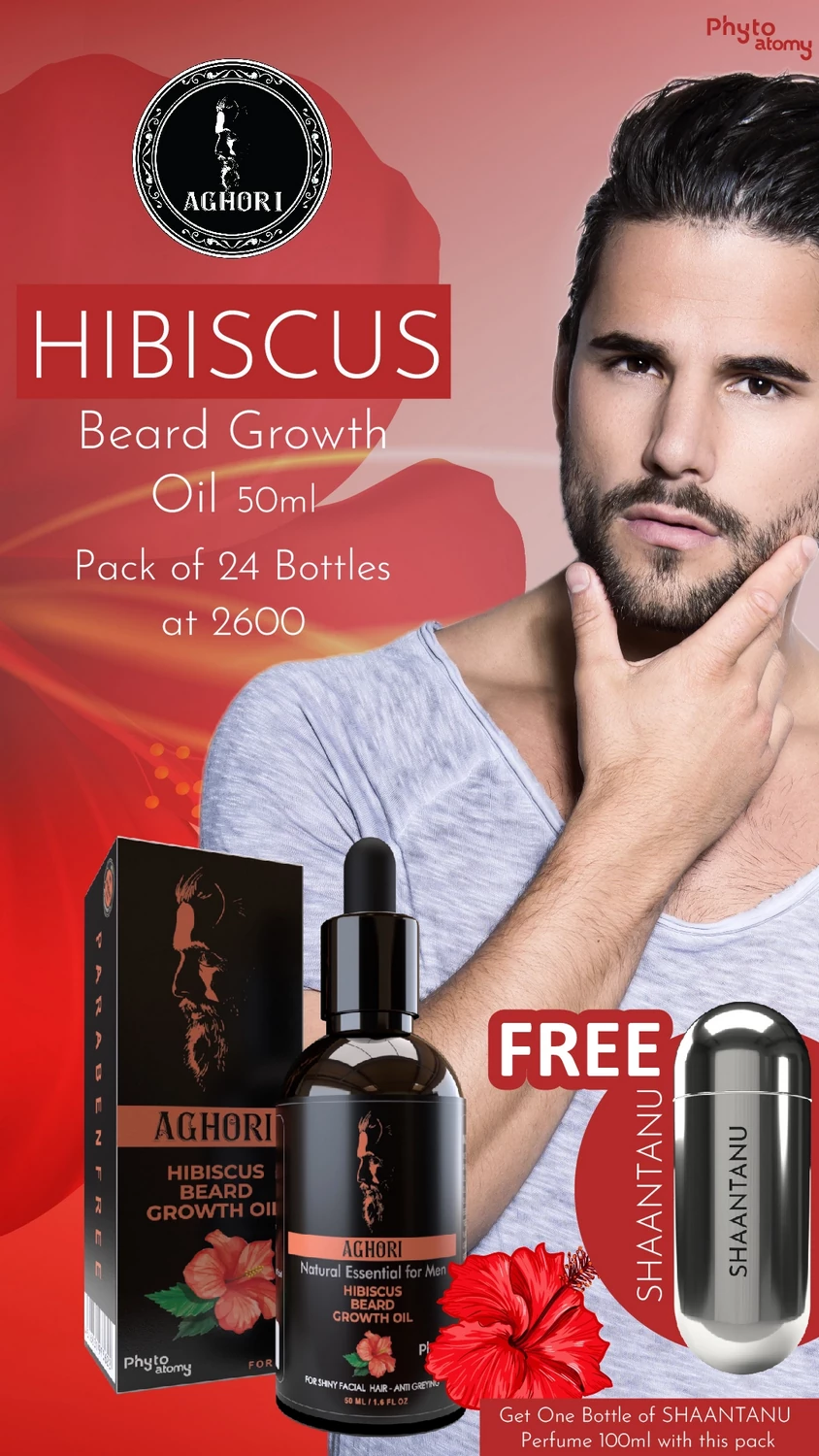 RBV B2B  Aghori Hibiscus Beard Growth Oil (50ml)- 24 Pcs. & Shaantanu Perfume (75ml)
